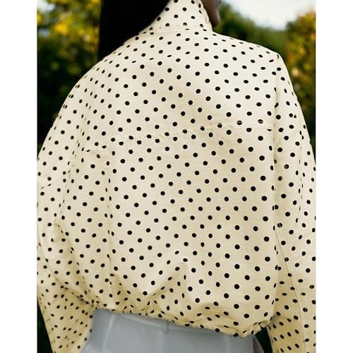 Songling Women Polka Dot Jacket Casual Coat Zip Up 2025 Trendy Fall Outfits Lightweight Cropped Jacket with Pockets thumbnail 3
