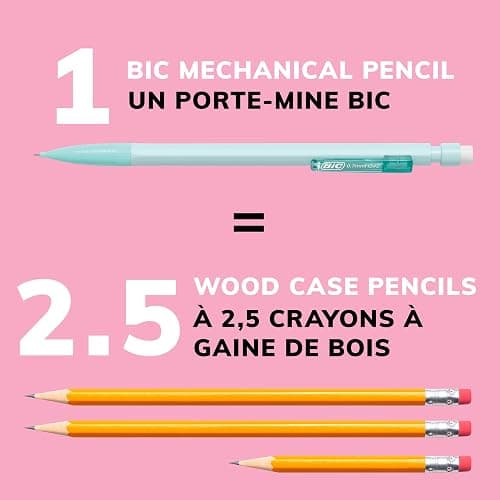 BIC Extra Smooth Pastel Mechanical Pencil, 0.7 mm Medium Point, Smooth and Dark Writing, 24-Count Pack thumbnail 6
