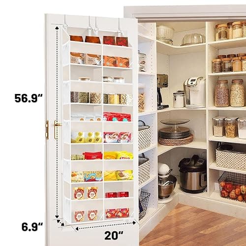 Ofiray-home Over the Door Organizer 5 Tiers,Extra Large Behind Door Storage of 10 Compartments,80 lbs Weight Capacity Over the Door Storage, Door Hanging Organizer for Closet, Diaper Organizer, Beige thumbnail 2