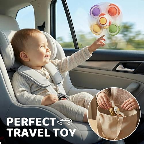 ALASOU 3PCS Pop Suction Cup Spinner Sensory Airplane Travel Toys for 1 Year Old Boy Girl Infant Toddlers|Novelty Spinning Tops 12 18 Months|1 2 Year Old Boy Birthday Gift|Baby Bath Toy Kids Ages 1-3 thumbnail 6