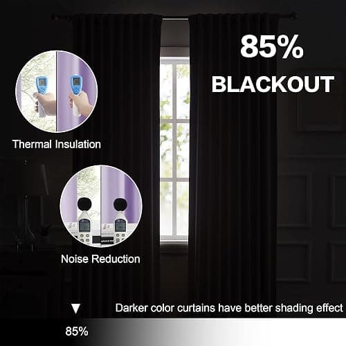 DUALIFE Lavender Curtains Room Darkening Curtains，Rod Pocket and Back Tab Thermal Insulated Drapes 52x120 Inch，2 Panels thumbnail 7