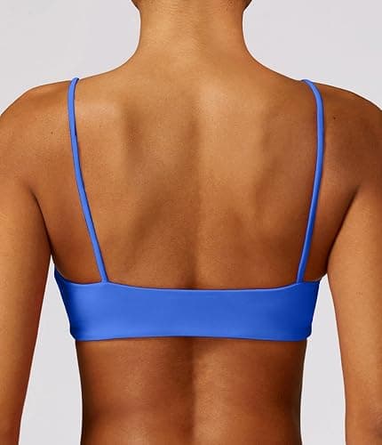 Comper Women's Sports Bra with Thin Straps Stretchy Wirefree Workout Bras Lightweight Workouts Bralette with Removable Pads thumbnail 3