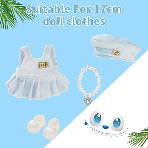 Cute Clothes for LABUBU Doll Design Outfit Blind Mystery Box Accessories Mini Blah Ropa Plush Toy Stuff Dress Overalls Pajamas Hoodie Blue thumbnail 3