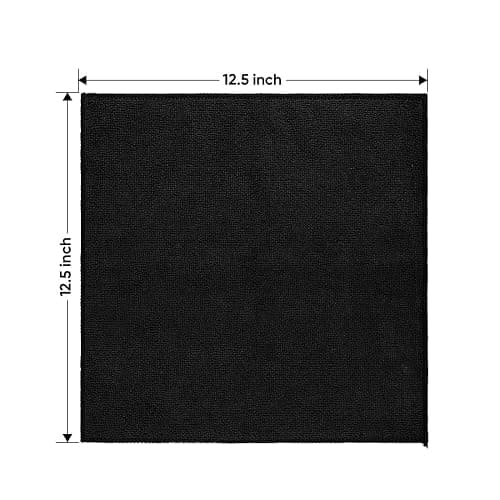 HOMEXCEL Black Microfiber Cleaning Cloth 6 Pack, 12.5 x 12.5 inch Microfiber Towels for Cars, Ultra Absorbent Car Washing Cloth, Lint Free Streak Free Cleaning Rags for Car, Kitchen, and Window thumbnail 2