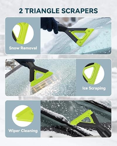 Upgraded 60'' Snow Brush & Snow Shovel with 2 Ice Scrapers, Extendable Snow Brush for Car Windshield with Squeegee, 4-in-1 Detachable Winter Snow Remover for Cars, SUVs, Trucks thumbnail 6