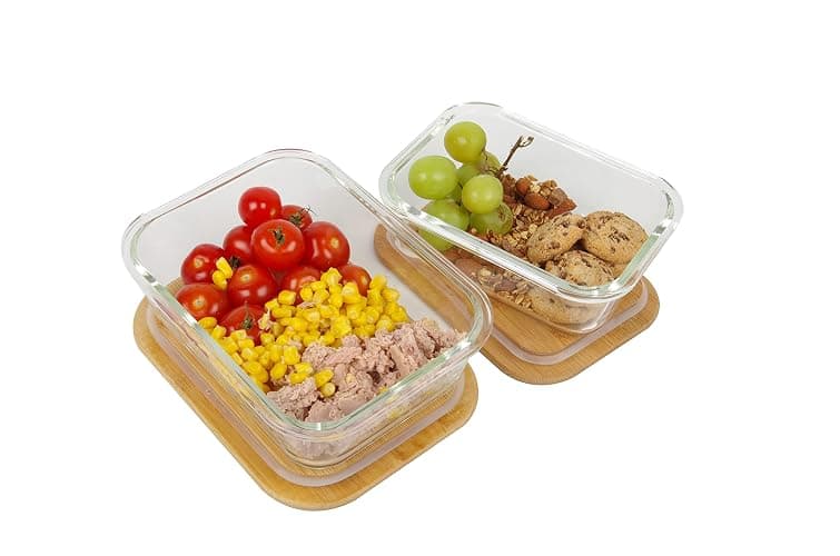 BIRAMBEAU - Ustensiles de Cuisine - Boîtes en Verre - Boîtes Alimentaire Hermétiques - Couvercle en Bambou - 1050mL thumbnail 6