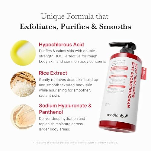 medicube Dual Body Peel Shot Duo: Hypochlorous Acid and Turmeric Body Peel Shot | for Gentle Exfoliation for Dead Skin Cells, Rough Patches, and Visible Concerns | Brightening & Calming | Skincare Set thumbnail 4