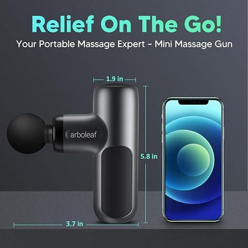 arboleaf Mini Massage Gun Deep Tissue, Percussion Muscle Massager for Back Pain Relief, Portable Small Travel Size, Quiet Massager, Gifts for Woman Man thumbnail 2