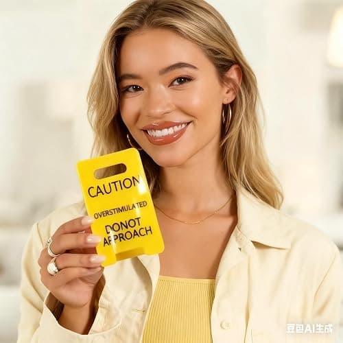 Overstimulated Caution Sign Hair Claw Clip,Yellow Caution Hair Clip,Do Not Approach Sign Hair Claws Hair Clips,Funny Gag Gift for Women and Coworkers thumbnail 4