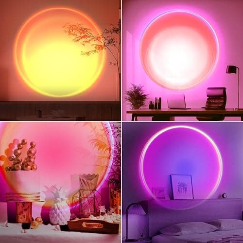 Sunset Lamp Projection - 16 Colour | Sunset Light with 24Keys Remote Multicolour - USB Port-Colour Changing & Fade Mode - 【𝐔𝐩𝐠𝐫𝐚𝐝𝐞𝐝】 App Control thumbnail 3