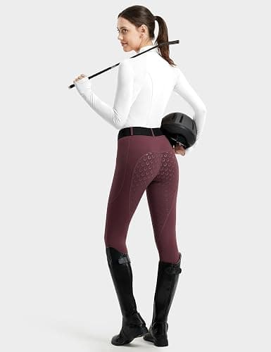 FitsT4 Sports Women's Full Seat Riding Tights Active Silicon Grip Horse Riding Tights Equestrian Breeches thumbnail 4
