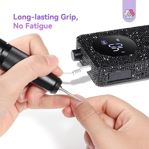 SAVILAND Professional Nail Drill 40000 RPM for Quick Gel Removal Salon Home | 4000 mAh Battery, Adjustable Speed, 10hrs Runtime, Low Vibration, Fast Heat Dissipation, Ceramic Metal Bits, At Home Manicure thumbnail 7