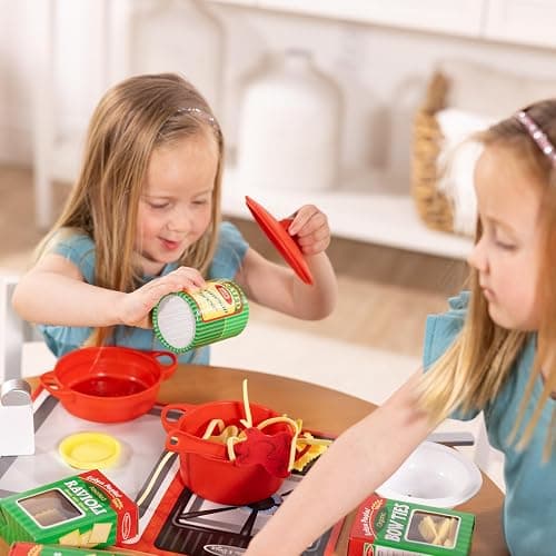 Melissa & Doug Prepare & Serve Pasta Set with Toy Food & Kids Play Kitchen Accessories, Montessori-Inspired Preschool Learning Toys for Girls & Boys 3+ thumbnail 5