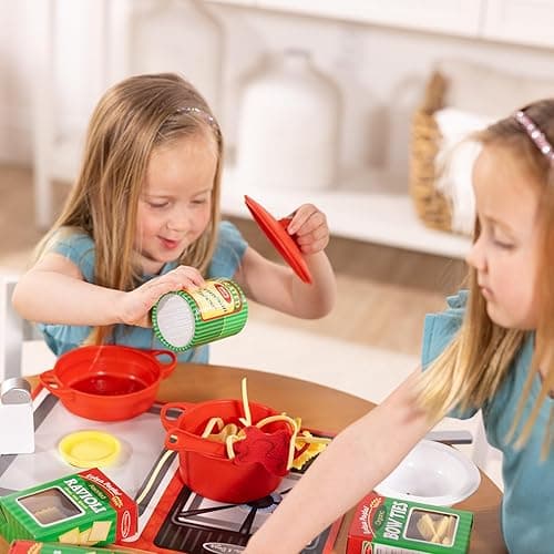 Melissa & Doug Prepare & Serve Pasta Set with Toy Food & Kids Play Kitchen Accessories, Montessori-Inspired Preschool Learning Toys for Girls & Boys 3+ thumbnail 6