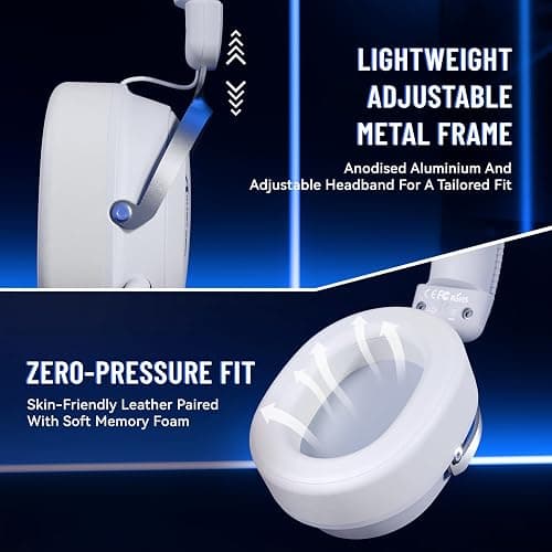 ATTACK SHARK L30PRO Wireless Gaming Headset, 7.1 Surround Sound 50mm Bio-Treiber, 3-Modus 2.4G/BT 5.3/Kabelgebundene Kopfhörer mit Abnehmbarem Mikrofon für PC/PS/Xbox/Switch, 84H Spielzeit-Weiß thumbnail 8