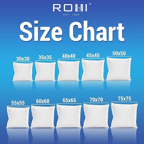 Rohi Set of 2 Hypoallergic Cushion Inner Pads (Pack of 2) 18" x 18" (45cm x 45cm) Cushion Insert Decorative Square Pillow Stuffer for Sofa Couch Cushions thumbnail 6