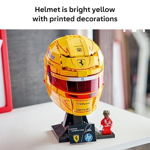 LEGO Editions Scuderia Ferrari HP Lewis Hamilton Helmet - Building Set for Teens, Ages 14+ - Collectible F1 Display - Bedroom or Home Office Decor - Gift for Racing Fans - 43022 thumbnail 3