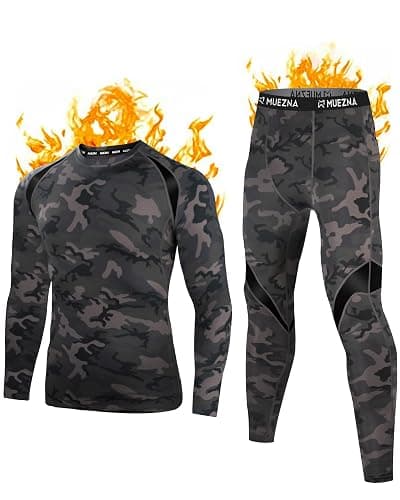 Muezna Men's Thermal Top and Bottom Set Underwear Long Johns Base Layer with Soft Fleece Lined - Image 1