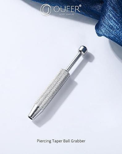 OUFER Piercing Ball Grabber, 16G 18G Flat Back Earrings Piercing Guide needle Tool, Surgical Steel Internally Threaded Push Pin External Thread Assistant Body Piercing Kit for Ear Nose Lip Tool thumbnail 5