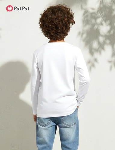 PATPAT Boys Long Sleeve Shirts Cotton Crewneck Tops Kids Basic Plain Tee | Casual Solid Breathable Cozy Layering T-Shirts Fashion Clothes 5-16Y thumbnail 5