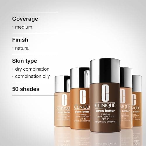 Clinique Even Better Makeup Liquid Foundation SPF 15 With Vitamin C For Dry + Oily Combination Skin Types | Medium Coverage + Natural Finish | Evens Skin Tone + Reduces Dark Spots thumbnail 6