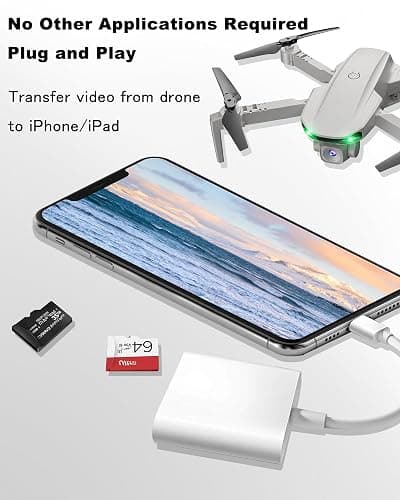 Lightning to Sd Card Reader for iPhone Camera, [Apple MFi Certified] Dual Card Slot Memory Card Readers Supports SD and TF Card, Plug and Play Sd Card Adapter Compatible with iPhone - Lightning SD Card Reader thumbnail 8