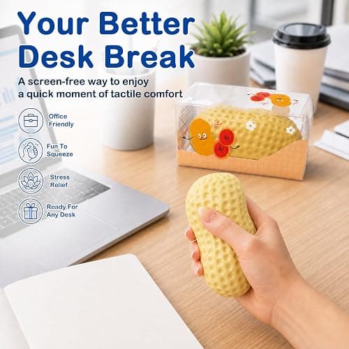 Tosgbv 2 Pack Crunchy Squishy Stress Ball, Peanut & Soap Block Flake Filled ASMR Fidget, Moldable Sensory Squeeze Toy with Premium Box, Party Favors & Gifts thumbnail 3