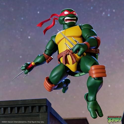Super7 ULTIMATES! Teenage Mutant Ninja Turtles Raphael - 7" TMNT Action Figure with Accessories Classic Cartoon Collectibles and Retro Toys thumbnail 2
