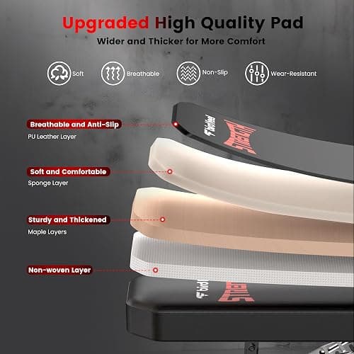 Birdfeel Commercial Adjustable Weight Bench, 1800LBS Heavy Duty Workout Bench for Home Gym Strength Training, Removable Leg Holder for Flat/Incline/Decline Sit Up & Full Body Workout thumbnail 7