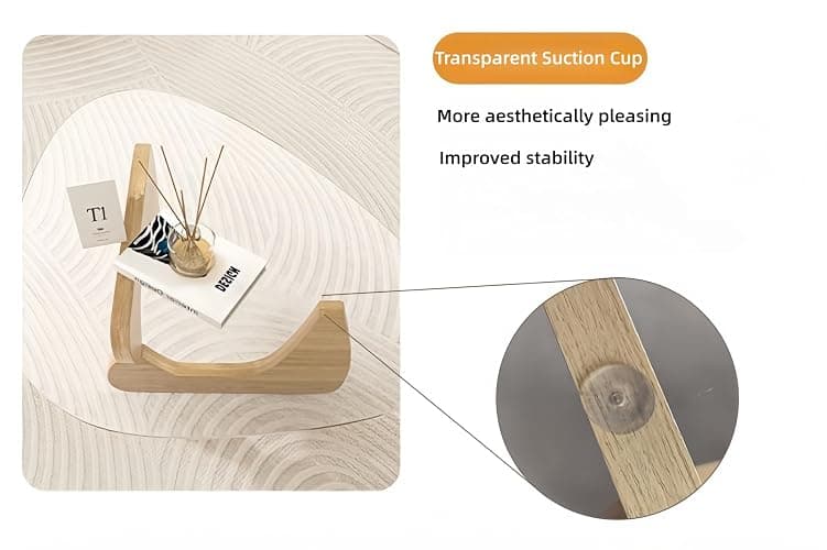 Modern Glass Coffee Table for Living Room, Small mid Century Coffee Table, Stylish Coffee Tables Suitable for Bedroom Living Room Reception Office Tables (Walnut, Small) thumbnail 4