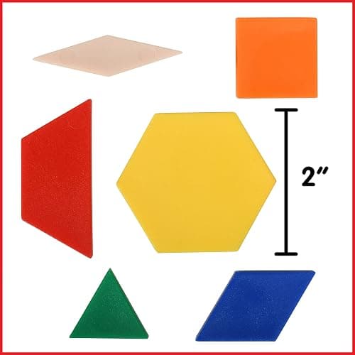 edxeducation Plastic Pattern Blocks | Set of 250 | Math Manipulative for Fractions, Symmetry, Patterning and Creativity | Math Supplies for Classroom thumbnail 2