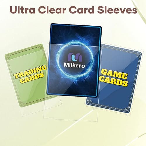 Mlikero 300 Pcs Clear Card Sleeves, Standard Size Trading Card Sleeves Cards Protector Fit for MTG, Football, Sports, Game Cards, 66 x 91 mm thumbnail 3