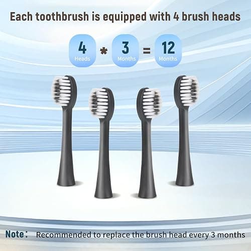 6 Pack Adult Electric Toothbrush Rechargeable Sonic Electric Toothbrush with 4 Brush Heads 6 Modes Timer Function IPX7 Waterproof 3 Colors Available thumbnail 8