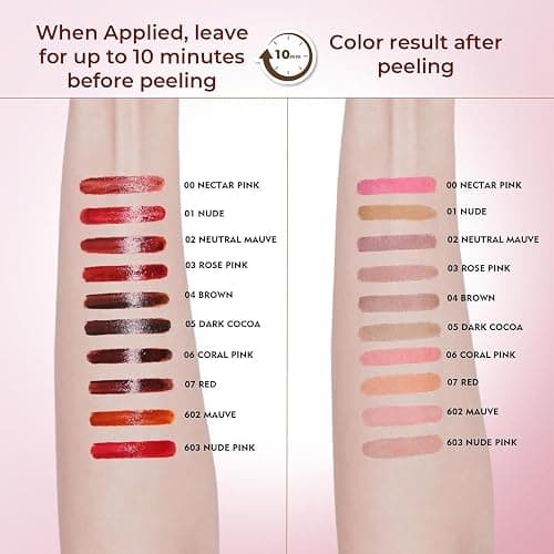 QCMME Lip Liner Stain Peel Off with Tweezer, Long Lasting Matte Lip Tattoo, Highly Pigmented Color Lip Makeup, Waterproof, Transfer-proof Lipstain for Women, Nude Pink - NUDE PINK - 0.12 Fl Oz (Pack of 1) thumbnail 5