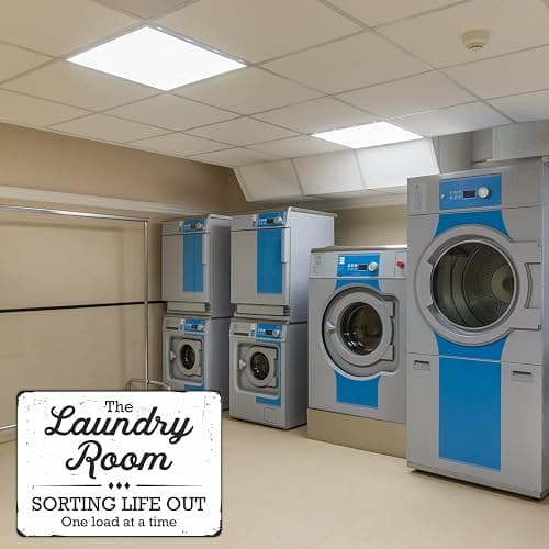 SmartSign Funny Laundry Room Sign, “Sorting Life Out One Load At A Time” Vintage Decor Sign, 10" x 14", 40 mil Laminated Rustproof Aluminum, Black & Rustic White, Made in USA thumbnail 4