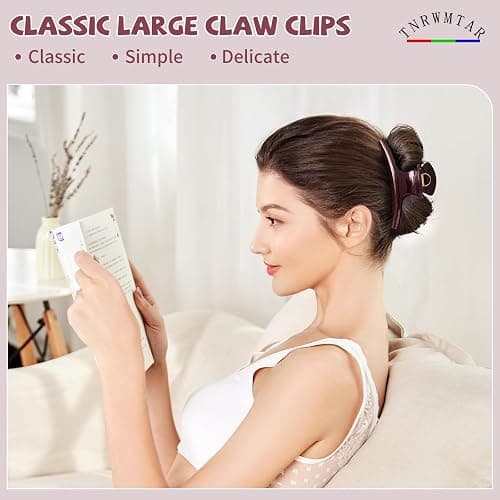 Hair Clips for Women,Claw Clips for Thick Hair,Hair Clips for Styling,Cute & Stylish Hair Accessories for Women Everyday Use (dark burgundy) thumbnail 2