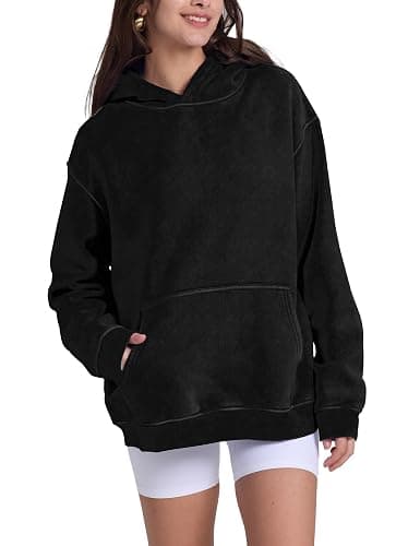 Hatant Oversized Hoodie Sweatshirts for Women Couples Heavyweight Hoodies Pullover Vintage Acid Wash Sweaters Pullover 2025 thumbnail 2