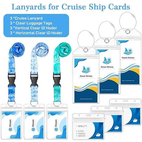 Cruise Lanyard for Ship Cards, Ship Lanyards with Waterproof Luggage Tags Clear ID Badge Holder Cruise Essentials Accessories for Cruise Cards Ship Key Card Sea Pass thumbnail 4