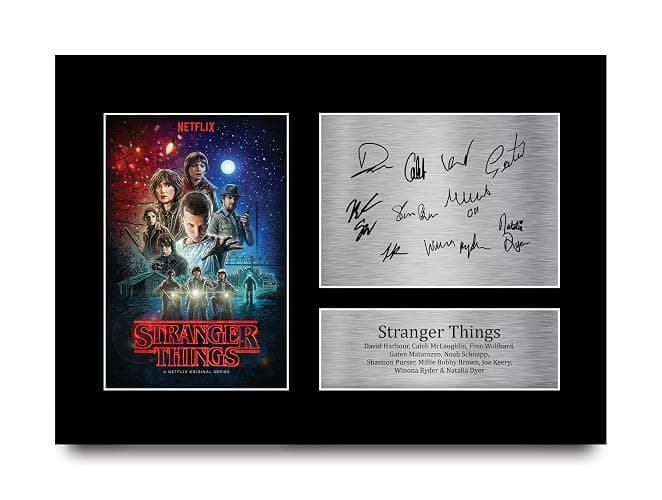 HWC Trading Strange Hawkins Thing Cast Millie Bobby Brown Gifts Printed Signed Autograph Picture for TV Memorabilia Fans - A4 - Image 1