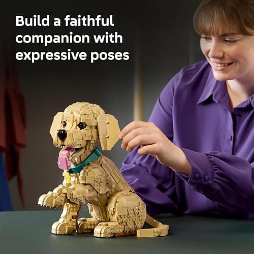 LEGO Icons Golden Retriever Puppy Building Set for Adults, Ages 18+ - Gift for Birthdays - Decor for Home, Bedroom, or Book Shelf - Posable Dog Figure - 11384 thumbnail 3