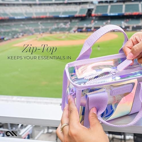 Case-Mate Soap Bubble Jelly Stadium Bag for Women - Clear Tote Bag for Stadium Events - Iridescent Mini Purse with Crossbody Strap - Water-Resistant Tote Handbags for Keys, Phone, Wallet & Sunglasses thumbnail 5