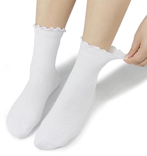 BomKinta Ruffle Socks for Women - Lightweight Thin Cuff Frilly Sock - Cute Casual Ankle Socks thumbnail 4