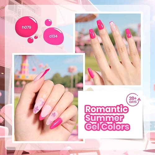 Beetles Pink Gel Polish Set, Summer Heartbeat, 6 Colors Gel Nail Polish Set | Light Hot Dark Pink Shades, Soak-Off UV LED, Long-Lasting Neon Nails Art for Salon, Home DIY & Holiday Manicures thumbnail 4