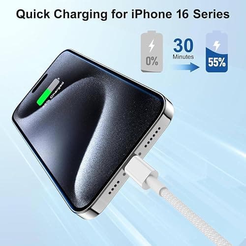USB C to C Fast Charger Cable 10ft, Long Type C to USB C Charging Cord Wire for Apple iPhone 17 Pro Max/17 Air/16 Pro/15 Plus,MacBook Pro 2021/2020/2019/2018,iPad 12.9/11 inch/Mini/Air,Samsung Galaxy thumbnail 2