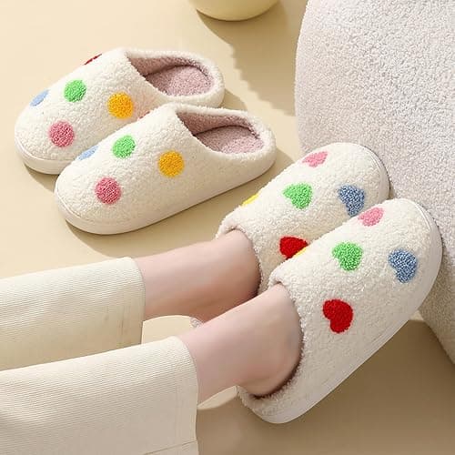 LNERIP Animal Slippers Fruit Slippers Plant Slippers Various Cartoon Patterns Fluffy Soft Memory Foam Retro Indoor Outdoor Home Couple Shoes thumbnail 5