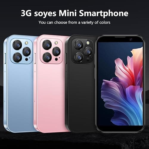 soyes Mini Phone World's Smallest 3.0" HD Touch Screen MiniSmartphone Unlocked Android Compact Mobile Phone for Kids &Students Cell Phone wih Quad-Core Dual SLM Face lD2GB+16GB Blue thumbnail 2