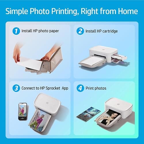 HP Sprocket Studio Plus 4x6 Wireless Instant Photo Printer, 10 Sheets + Cartridge, Wi-Fi, Premium Dye Sublimation, Compact Home Use, Prints Vibrant Color Pictures, Editing App for Creative Photos thumbnail 5