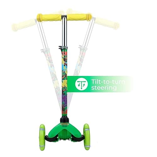 Scooter for Kids Ages 3-5 - Extra Wide Deck & Light Up Wheels, Self Balancing Kids Toys for Boys & Girls, Choose Your Favorite Character - TMNT thumbnail 7