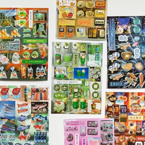 Alideco 20pcs Scrapbook Stickers Vintage Food Cute Cute Pet Goldfish Sparkler Sticker Book for Adults Sticker journaling Stickers for Scrapbooking (mengwuyixianglu) thumbnail 8