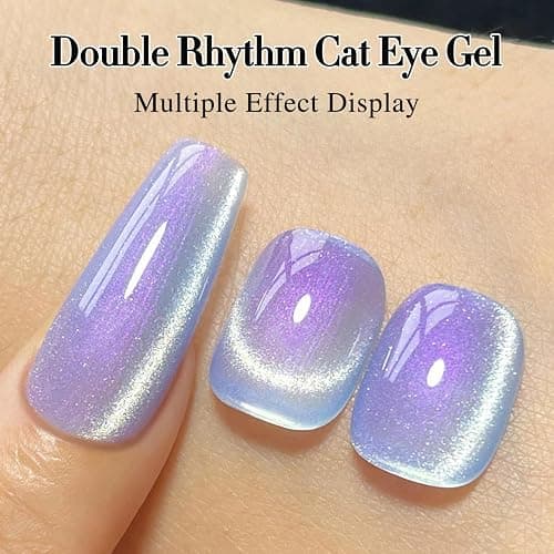 Double Rhythm 0.5 OZ Cat Eye Gel Polish with Magnet 15ML Holographic Glitter Shimmer Translucent Jelly Color Magnetic Nail Polish Salon DIY at Home (MC1001) thumbnail 4